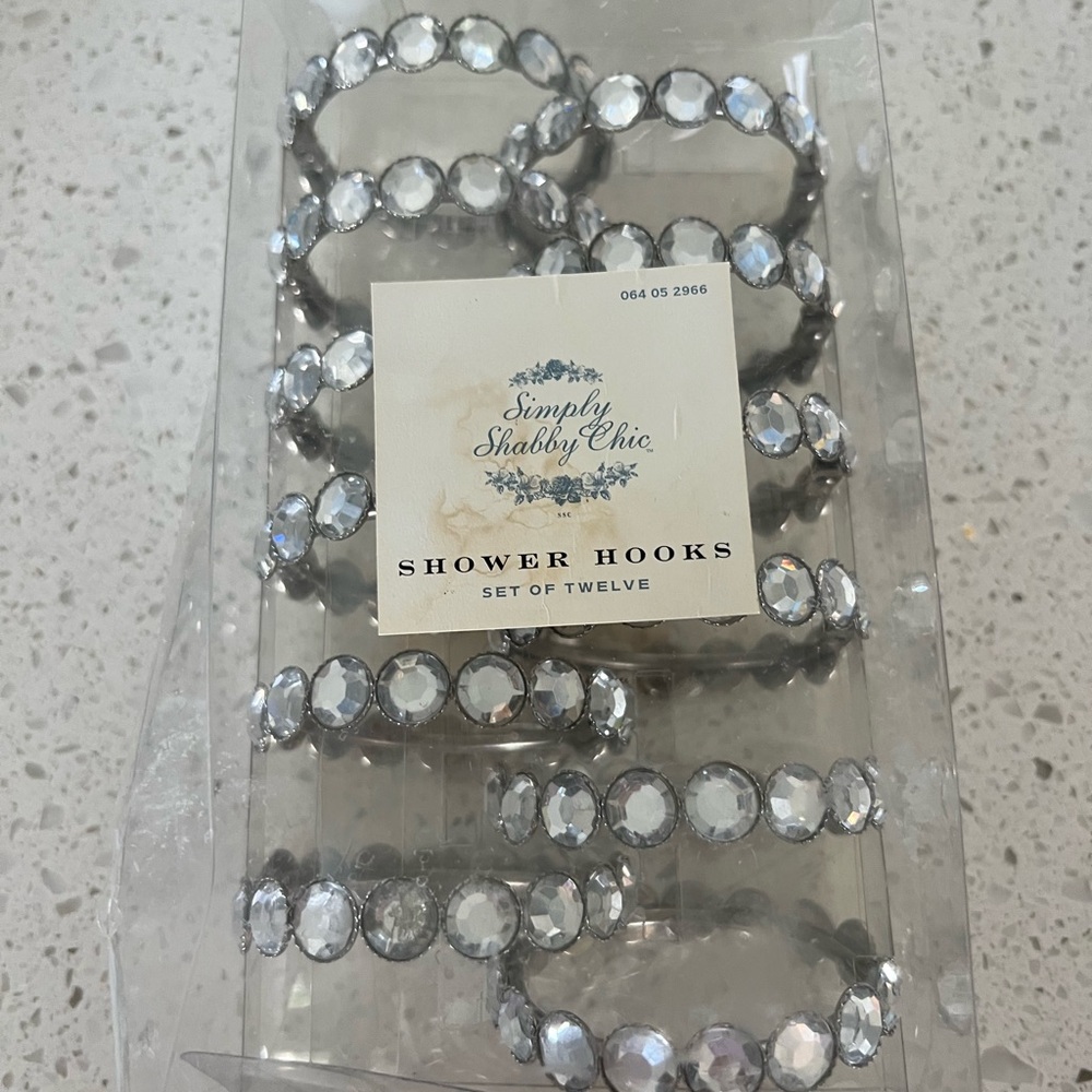 Simply Shabby Chic Silver Gem Shower Hooks